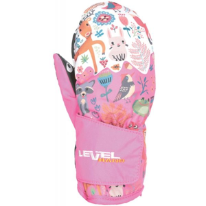 Level ANIMAL růžová 1 - Voděodolné celozateplené rukavice