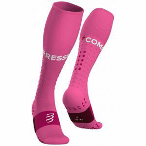 Compressport FULL SOCKS RUN Kompresní běžecké podkolenky, růžová, velikost T1