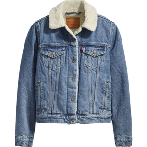 Levi's ORIG SHERPA TRIM TRUCKER  CONCRETE INDIG modrá S - Dámská trucker bunda