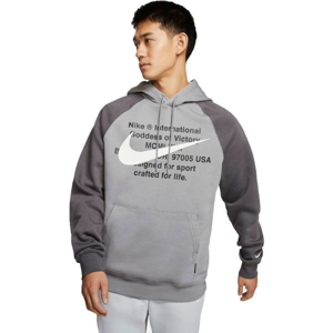 Nike NSW SWOOSH HOODIE PO BB M šedá L - Pánská mikina