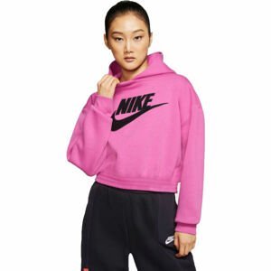 Nike NSW ICN CLSH FLC HOODIE BB W Dámská mikina, růžová, velikost S