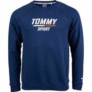 Tommy Hilfiger PRINTED FLEECE CREW Pánská mikina, tmavě modrá, veľkosť S