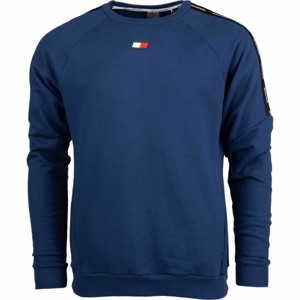 Tommy Hilfiger FLEECE TAPE CREW modrá S - Pánská mikina