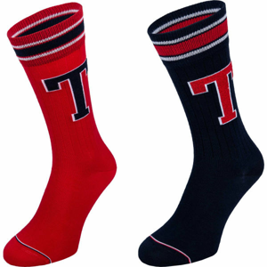 Tommy Hilfiger MEN TH PATCH SOCK 2P černá 39-42 - Pánské ponožky