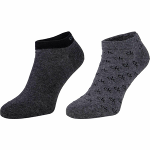 Calvin Klein MEN LINER 2P ALL OVER CK LOGO EDUARDO Pánské ponožky, tmavě šedá, velikost 39-42