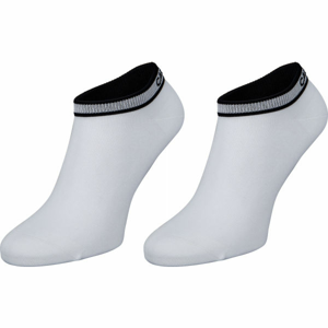 Calvin Klein WOMEN LINER 2P LOGO CUFF STRIPE SPENCER Dámské ponožky, bílá, velikost UNI