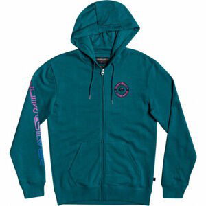 Quiksilver TIME CIRCLE SCREEN FLEECE Pánská mikina, Tyrkysová,Fialová, velikost L