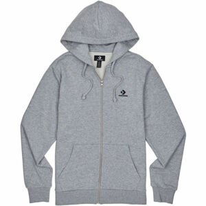 Converse EMB FZ HOODIE FT Pánská mikina, šedá, velikost M