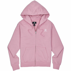 Converse WOMENS EMBROIDERED STAR CHEVRON FULL ZIP HOODIE FT Dámská mikina, Růžová,Bílá, velikost