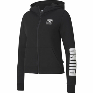 Puma REBEL FULL-ZIP HOODIE FL Dámská mikina, černá, velikost M