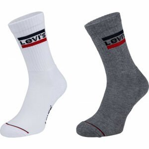 Levi's REGULAR CUT SPRTWR LOGO 2P Ponožky, bílá, velikost 35-38