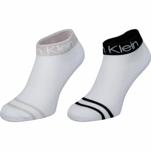 Calvin Klein WOMEN SHORT SOCK 2P LEGWEAR LOGO ZOEY Dámské ponožky, bílá, velikost UNI
