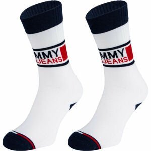 Tommy Hilfiger UNISEX TOMMY JEANS SOCK 2P Unisexové ponožky, bílá, velikost 43/46