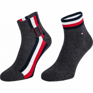 Tommy Hilfiger MEN QUARTER 2P ICONIC STRIPE  43 - 46 - Pánské ponožky