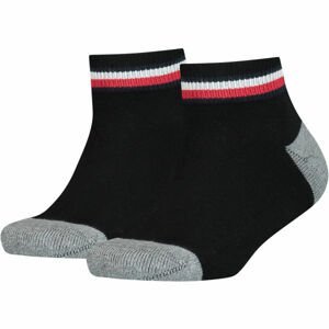 Tommy Hilfiger KIDS ICONIC SPORTS QUARTER 2P Dětské ponožky, černá, veľkosť 35-38