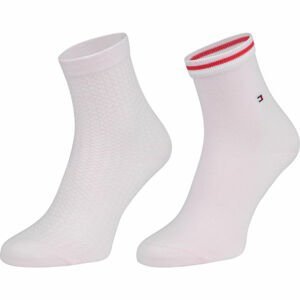 Tommy Hilfiger WOMEN SHORT SOCK 2P WAFFLE Dámské ponožky, Růžová,Červená, velikost 35-38