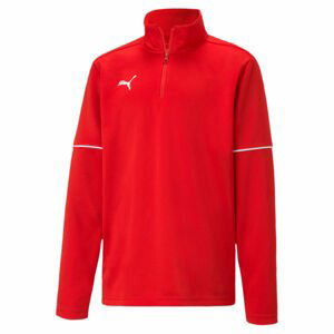 Puma TEAMGOAL 1 4 ZIP TOP CORE JR Chlapecká mikina, červená, velikost 164