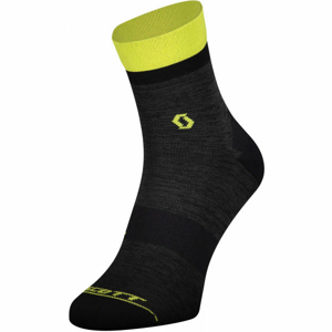Scott TRAIL QUARTER Kompresní cyklo ponožky, Černá,Žlutá, velikost 39-41