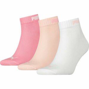 Puma 3PPK RŮŽOVÉ-NÍZKÉ Ponožky, Bílá,Lososová,Růžová, velikost
