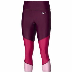 Mizuno RED CORE TIGHT Dámské běžecké 3/4 kalhoty, vínová, velikost XL