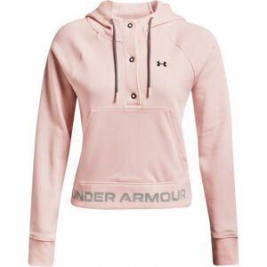 Under Armour RIVAL FLEECE MESH HOODIE Dámská mikina, růžová, velikost