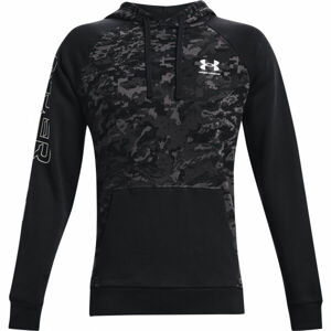 Under Armour RIVAL FLC CAMO SCRIPT Pánská mikina, černá, velikost XL