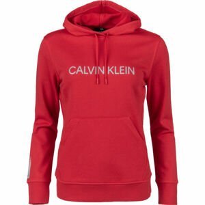 Calvin Klein HOODIE Dámská mikina, Červená,Bílá, velikost L
