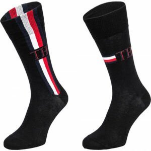 Tommy Hilfiger MEN SOCK 2P ICONIC STRIPE Pánské ponožky, černá, veľkosť 43-46