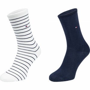 Tommy Hilfiger WOMEN SOCK 2P SMALL STRIPE Dámské ponožky, tmavě modrá, velikost 35-38