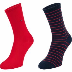 Tommy Hilfiger WOMEN SOCK 2P SMALL STRIPE Dámské ponožky, červená, velikost 35-38