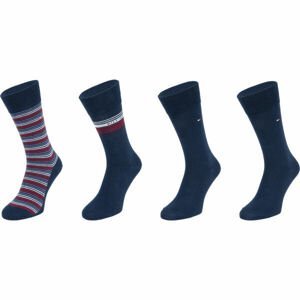 Tommy Hilfiger MEN SOCK 4P TIN GIFTBOX STRIPE Pánské ponožky, tmavě modrá, velikost 39-42