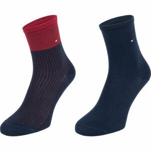 Tommy Hilfiger WOMEN 2P TENCEL SHORT SOCK COLORBLOCK Dámské ponožky, tmavě modrá, velikost 39-42