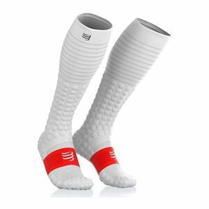 Compressport FULL SOCKS RACE Kompresní podkolenky, Bílá,Červená, velikost 3