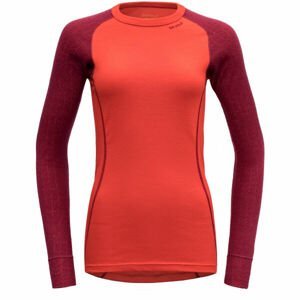 Devold DUO ACTIVE WOMAN SHIRT Dámské vlněné tričko, červená, velikost M