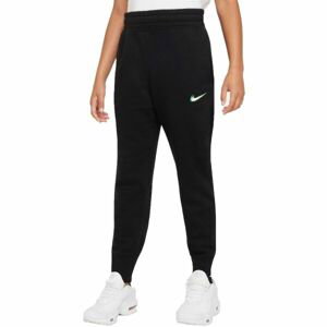 Nike NSW CLUB HW PRNT G Dívčí tepláky, černá, velikost L