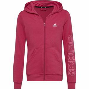 adidas LINEAR FULL-ZIP HOODIE Dívčí mikina, růžová, velikost