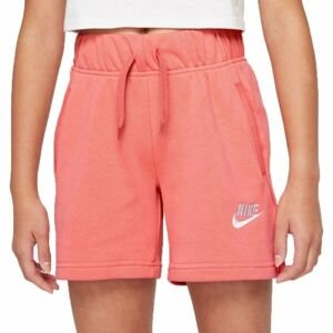 Nike SPORTSWEAR CLUB Dívčí šortky, lososová, velikost S