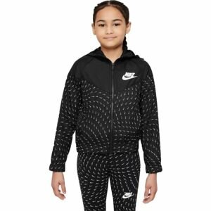 Nike NSW WINDRUNNER AOP Dívčí bunda, černá, velikost L