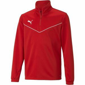 Puma TEAMRISE 1 4 ZIP TOP JR Chlapecká mikina, červená, velikost 116