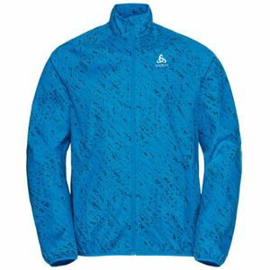 Odlo ESSENTIAL LIGHT PRINT JACKET Pánská běžecká bunda, Modrá,Bílá, velikost S