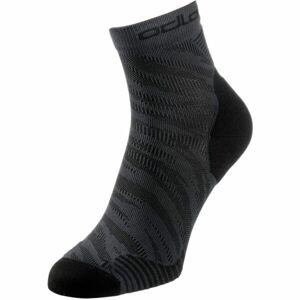 Odlo CERAMICOOL RUN GRAPHIC 2PCS SOCKS QUARTER Ponožky, tmavě šedá, velikost 42-44