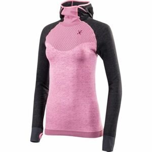 Klimatex ENNY Dámské bezešvé triko s dlouhým rukávem a kapucí, růžová, veľkosť L/XL