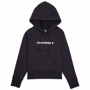 Converse STRIP WORDMARK FLEECE HOODIE Dámská mikina, černá, velikost M