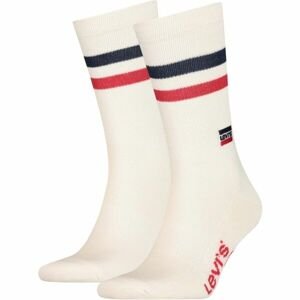 Levi's REG CUT RETRO SPORT STRIPES 2P Unisexové ponožky, bílá, veľkosť 43-46