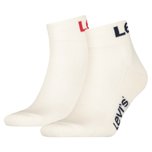 Levi's MID CUT SPORT LOGO 2P Unisexové ponožky, bílá, velikost 39/42