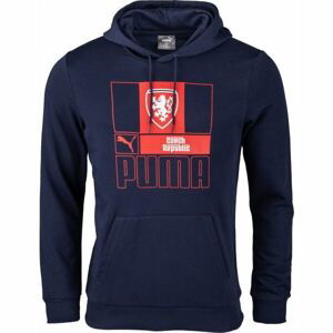 Puma FACR FTBLCORE HOODY RED Pánská mikina, tmavě modrá, velikost M