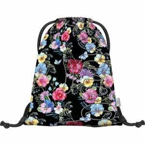 BAAGL SKATE GYMSACK FLOWERS Sáček na přezůvky, černá, velikost